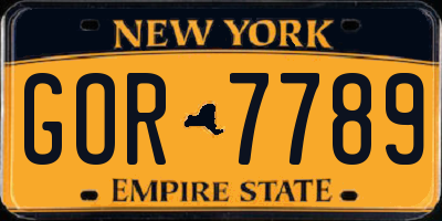 NY license plate GOR7789