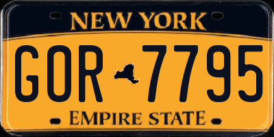 NY license plate GOR7795