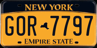 NY license plate GOR7797