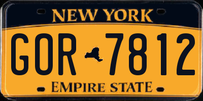 NY license plate GOR7812