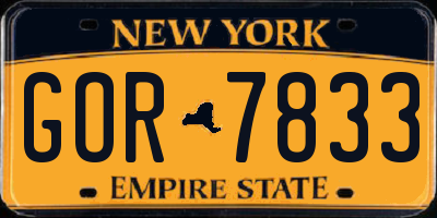 NY license plate GOR7833