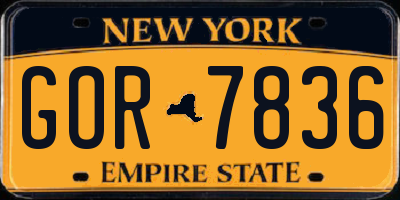 NY license plate GOR7836