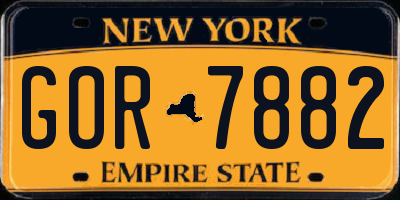 NY license plate GOR7882