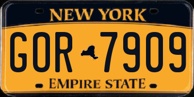 NY license plate GOR7909