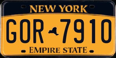 NY license plate GOR7910