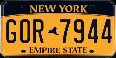 NY license plate GOR7944