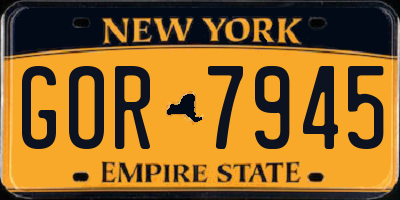 NY license plate GOR7945