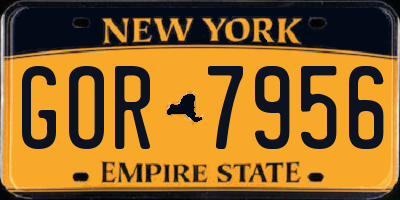 NY license plate GOR7956