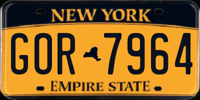 NY license plate GOR7964