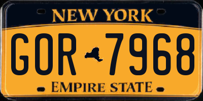 NY license plate GOR7968