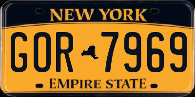 NY license plate GOR7969
