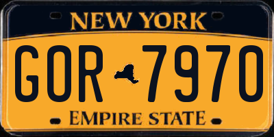 NY license plate GOR7970
