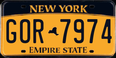 NY license plate GOR7974