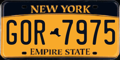 NY license plate GOR7975