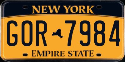 NY license plate GOR7984