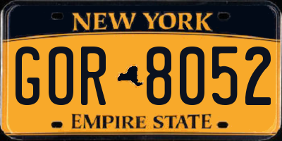 NY license plate GOR8052