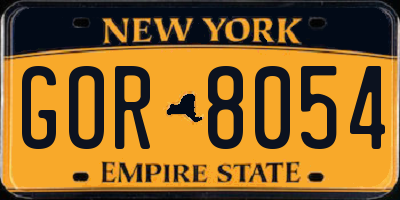 NY license plate GOR8054