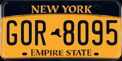 NY license plate GOR8095