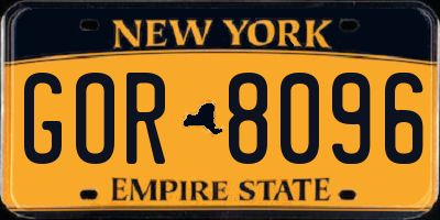 NY license plate GOR8096