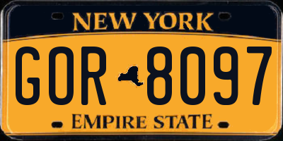 NY license plate GOR8097