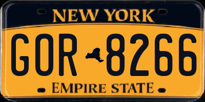 NY license plate GOR8266