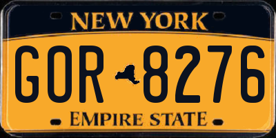 NY license plate GOR8276