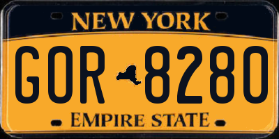 NY license plate GOR8280