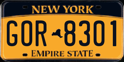 NY license plate GOR8301