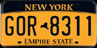 NY license plate GOR8311