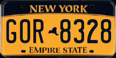 NY license plate GOR8328