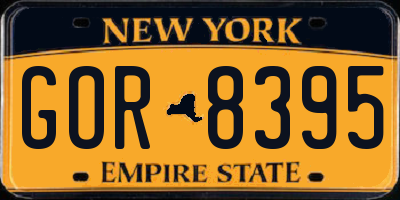 NY license plate GOR8395