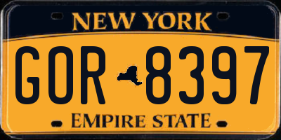 NY license plate GOR8397