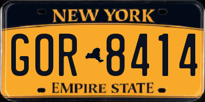 NY license plate GOR8414