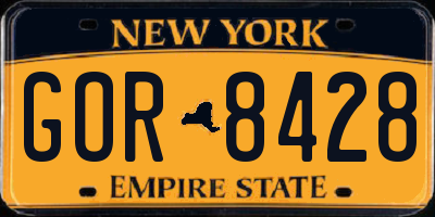 NY license plate GOR8428