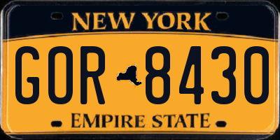 NY license plate GOR8430