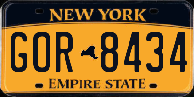 NY license plate GOR8434
