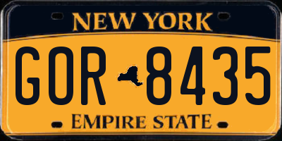 NY license plate GOR8435