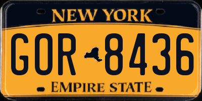 NY license plate GOR8436