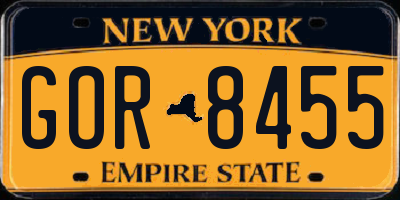 NY license plate GOR8455
