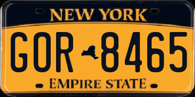 NY license plate GOR8465