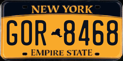 NY license plate GOR8468