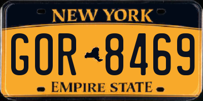 NY license plate GOR8469