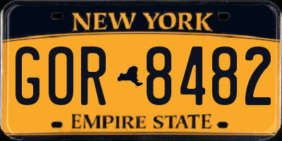 NY license plate GOR8482