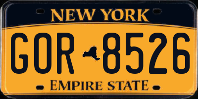 NY license plate GOR8526