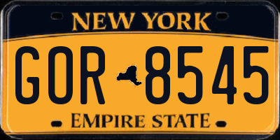NY license plate GOR8545