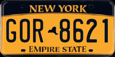 NY license plate GOR8621