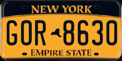 NY license plate GOR8630
