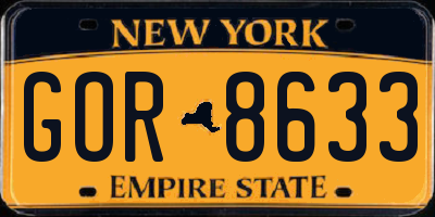 NY license plate GOR8633