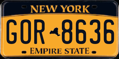 NY license plate GOR8636