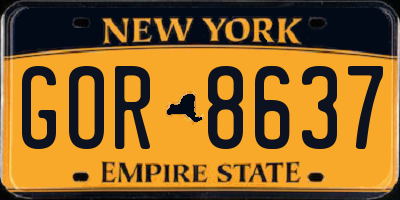 NY license plate GOR8637